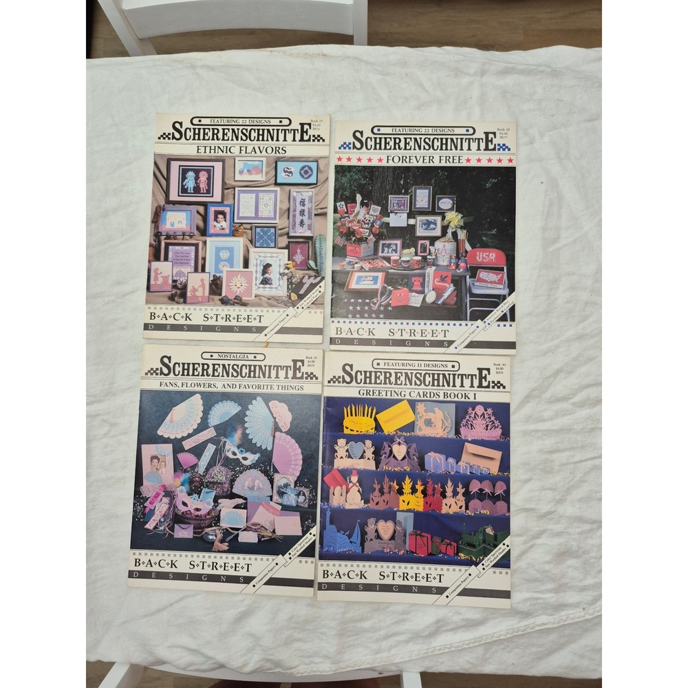 Back Street Designs Scherenschnitte Books Unisex OS Multicolor Vintage Craft Lot